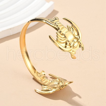 304 Stainless Steel Cuff Bangles for Women AJEW-P127-22G-1