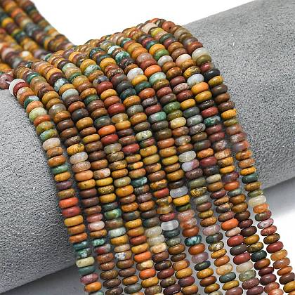 Natural Ocean Jasper Beads Strands G-P575-A36-4x2mm-1