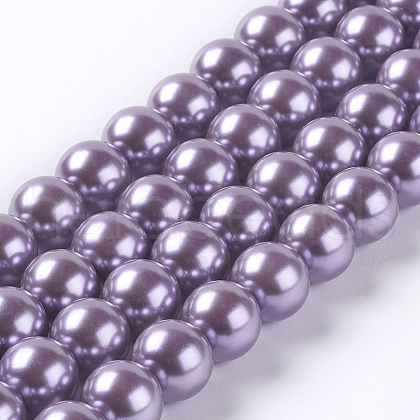 Eco-Friendly Dyed Glass Pearl Round Beads Strands HY-A002-14mm-RB056-1