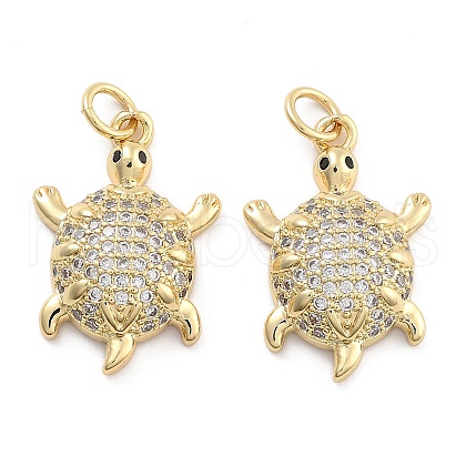 Brass Pave Clear Cubic Zirconia Pendants KK-U009-12J-G-1
