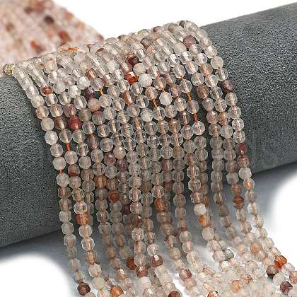 Natural Red Hematoid Quartz/Ferruginous Quartz Beads Strands G-A260-A31-01-1