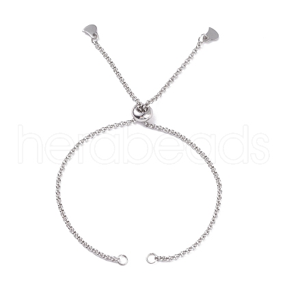 304 Stainless Steel Rolo Chain Slider Bracelet Making AJEW-JB01117-02-1