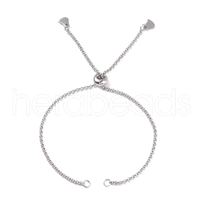 304 Stainless Steel Rolo Chain Slider Bracelet Making AJEW-JB01117-02-1