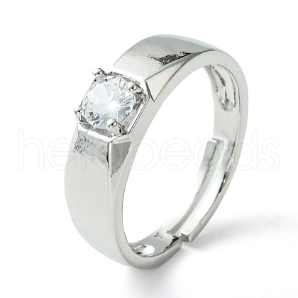 Mother's Day Rings Bass Micro Pave Cubic Zirconia Ring RJEW-Z033-22B-1