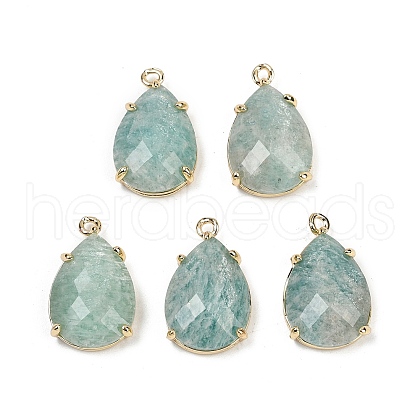 Natural Amazonite Faceted Pendants G-K347-05G-06-1