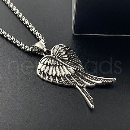 Stylish Stainless Steel Angel Wings Pendant Necklaces PX2021-1