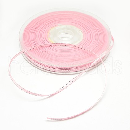 Double Edge Silver Thread Grosgrain Ribbon for Wedding Festival Decoration SRIB-L012-9mm-123-1