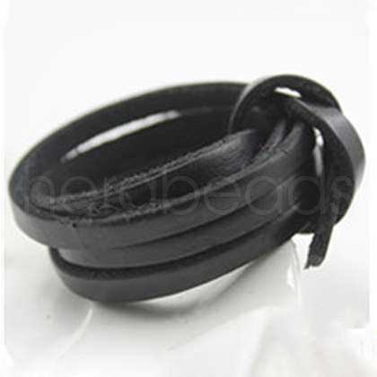 Flat Leather Jewelry Cord WL-WH0008-01A-04-1