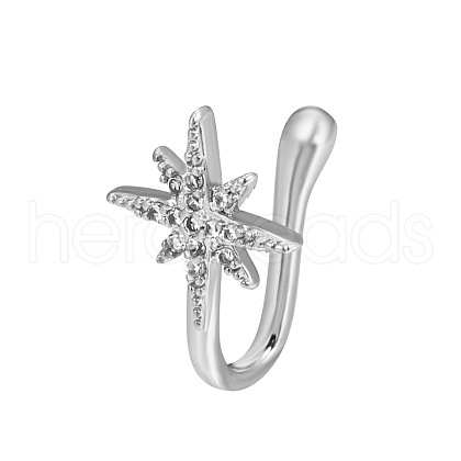 Star Brass Micro Pave Clear Cubic Zirconia Clip-on Nose Septum Rings WG32032-09-1