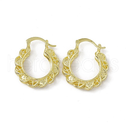 Brass Hoop Earrings for Women EJEW-M213-42G-1