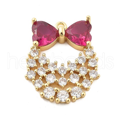 Brass Micro Pave Cubic Zirconia Pendants KK-L228-26G-1