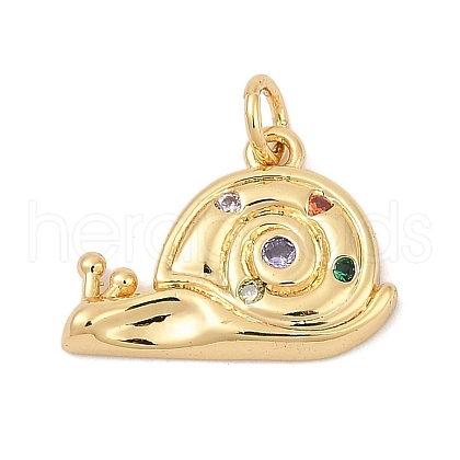 Brass Micro Pave Cubic Zirconia Pendants KK-U058-39G-1