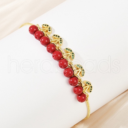 Brass Micro Pave Cubic Zirconia Slider Bracelets BJEW-Z126-01G-1