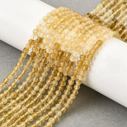 Natural Yellow Quartz Beads Strands G-G259-D03-3mm-1