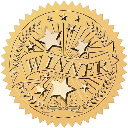Self Adhesive Gold Foil Embossed Stickers DIY-WH0575-039-1