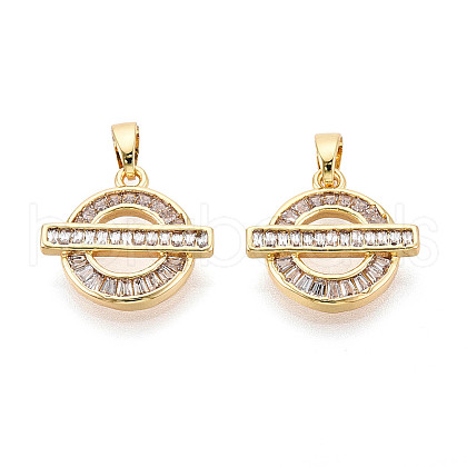 Brass Micro Pave Cubic Zirconia Pendants KK-N272-08G-1