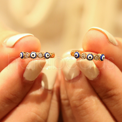Vintage Brass Evil Eye Hoop Earrings SO6114-1
