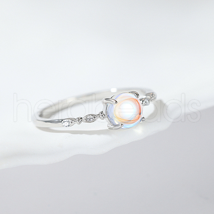925 Sterling Silver Moonstone Finger Rings for Women HV9473-6-1