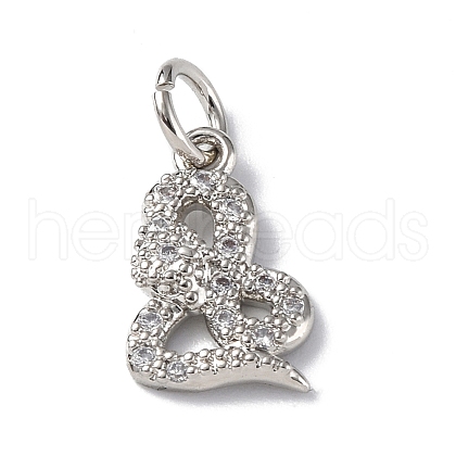 Brass Micro Pave Cubic Zirconia Charms ZIRC-F131-19P-1
