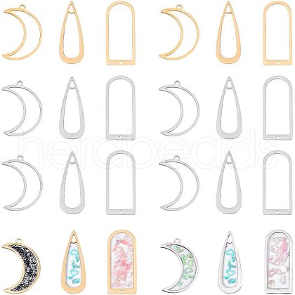 CHGCRAFT 18Pcs 6 Styles 201 Stainless Steel Pendants STAS-CA0001-61-1