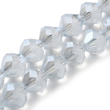 Electroplate Transparent Glass Beads Strands X-EGLA-I019-PL03-1