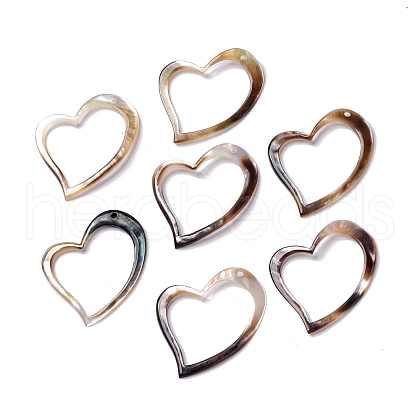 Natural Black Lip Shell Pendants SHEL-P015-06-1