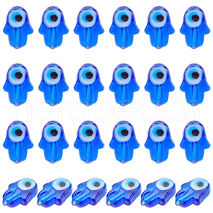  Handmade Evil Eye Lampwork Beads Strands LAMP-NB0001-47C-1