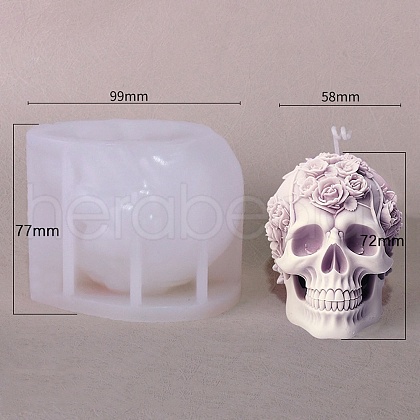Skull Shape Candle DIY Food Grade Silicone Mold PW-WG19280-02-1