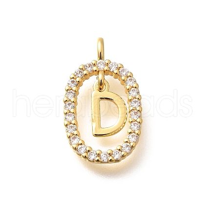 Brass Micro Pave Cubic Zirconia Pendants ZIRC-P123-01G-D01-1