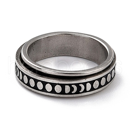 Non-Tarnish 203 Stainless Steel Rotating Spinner Fidget Band Rings for Anxiety Stress Relief RJEW-G118-08P-1