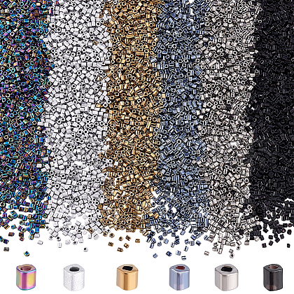   5400~6000pcs 6 Colors Electroplate 12/0 Glass Seed Beads SEED-PH0001-32-1
