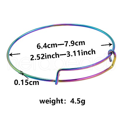 Adjustable Expandable 304 Stainless Steel Bangles for Women UK8854-5-1