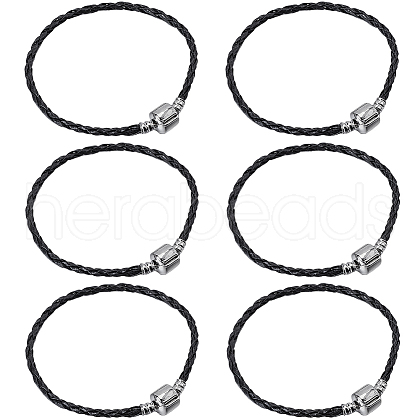 SUNNYCLUE 20pcs Braided PU Leather Cord Bracelet Making MAK-SC0001-30B-1