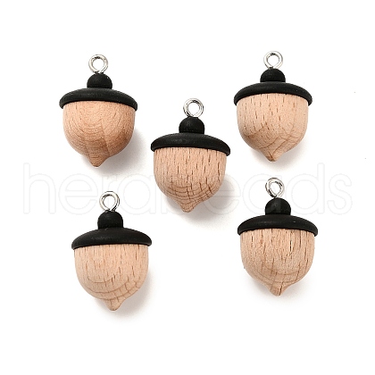 Wood and Iron Pinecone Pendants PALLOY-R155-02P-1