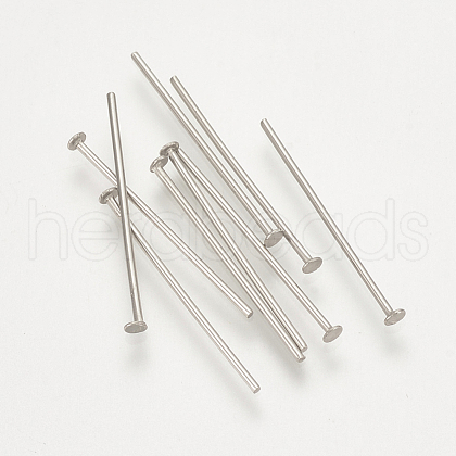 Tarnish Resistant 304 Stainless Steel Flat Head Pins X-STAS-S076-75-40mm-1