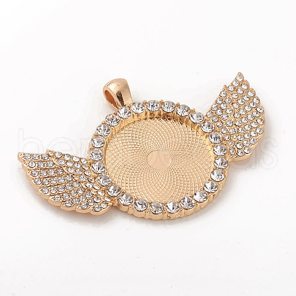 Alloy Pendant Cabochon Setting ALRI-WH0005-11KCG-1