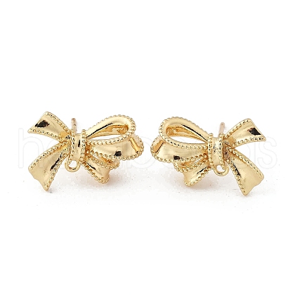 Brass Stud Earring Findings KK-K371-35G-1