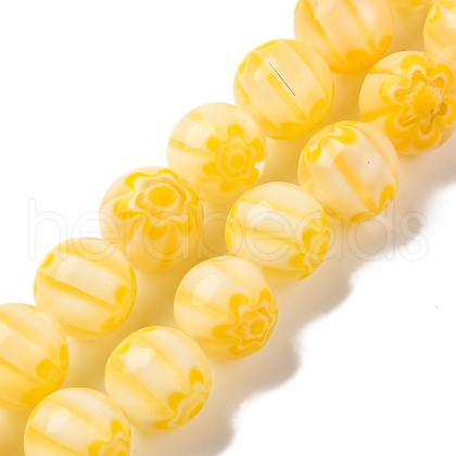 Handmade Millefiori Lampwork Beads Strands LAMP-G164-05F-1