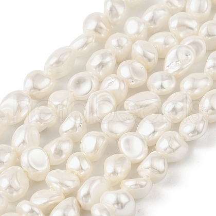 Electroplated Shell Pearl Beads Strands BSHE-M036-02B-1