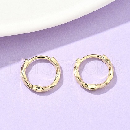 Twist Brass Hoop Earrings EJEW-Z102-13G-1