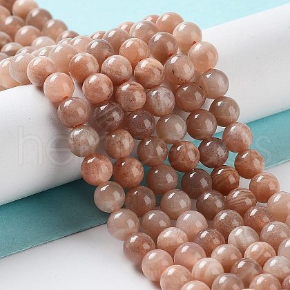 Natural Multi-Moonstone Beads Strands G-O030-6mm-10B-01-1