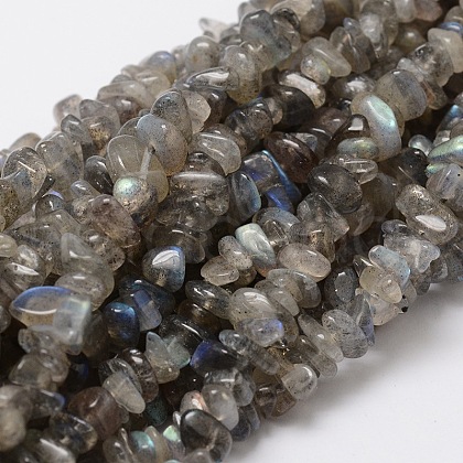 Natural Labradorite Chip Bead Strands L-G-M298-06-1