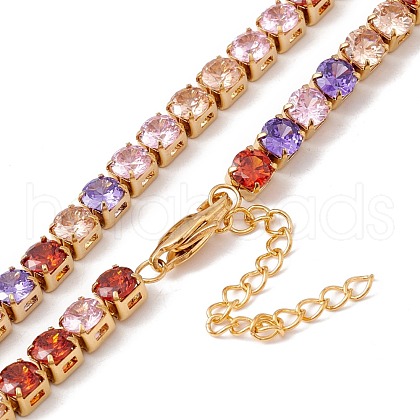 Classic Cubic Zirconia Tennis Necklace NJEW-G017-02B-G-1