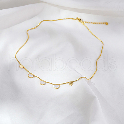 Stainless Steel 5 Heart Pendant Necklaces for Women Daily Wear DA3122-2-1