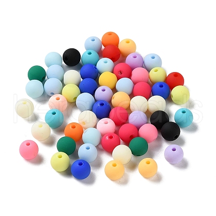 Rubberized Style Imitated Silicone Acrylic Beads MACR-D029-01D-1