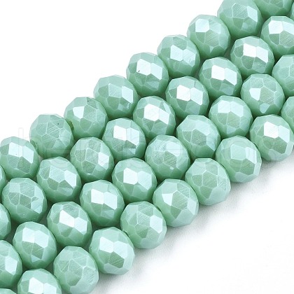 Electroplate Glass Beads Strands EGLA-A034-P6mm-A20-1