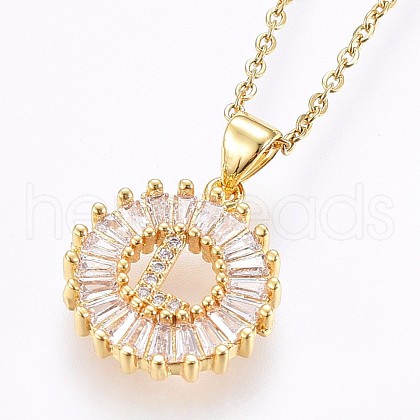 304 Stainless Steel Initial Pendant Necklaces NJEW-H486-30G-L-1