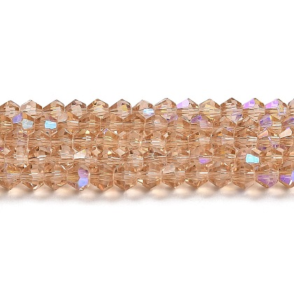 Transparent Electroplate Glass Beads Strands EGLA-A039-T6mm-L12-1