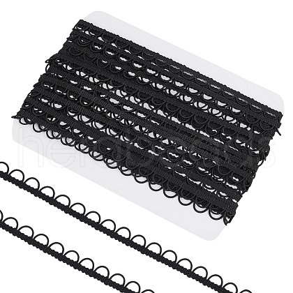 WADORN 10 Yards Polyester Braided Trims with Elastic Button Loops EC-WR0001-02A-1
