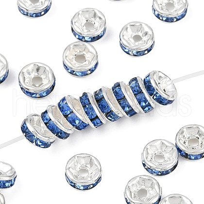Brass Grade A Rhinestone Spacer Beads RSB036NF-14-1